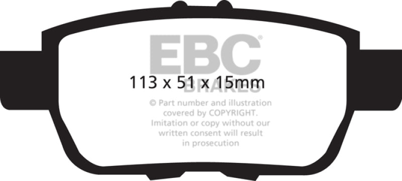 EBC 09-14 Acura TL 3.5 Redstuff Rear Brake Pads