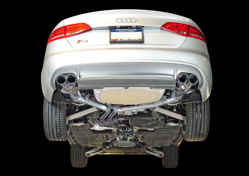 AWE Tuning Audi B8.5 S4 3.0T Touring Edition Exhaust System - Chrome Silver Tips (102mm)