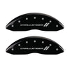 MGP 4 Caliper Covers Engraved Front & Rear With stripes/Challenger Black finish silver ch