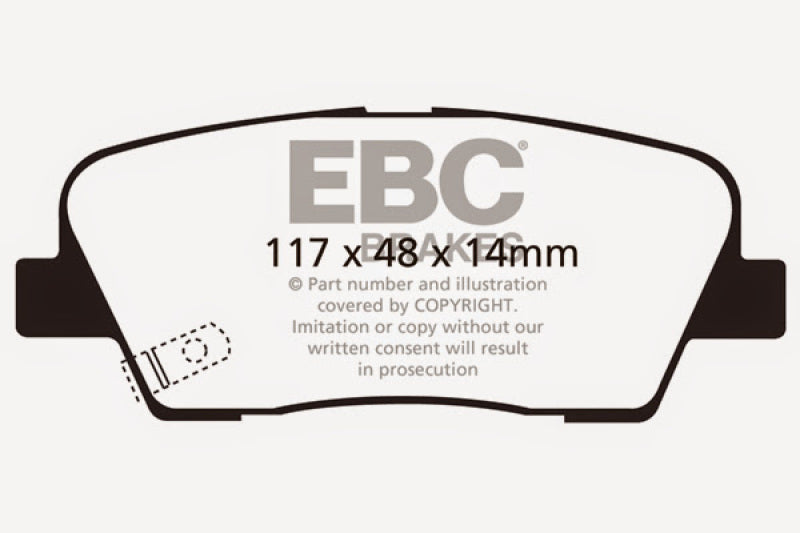 EBC 11+ Hyundai Equus 4.6 Greenstuff Rear Brake Pads