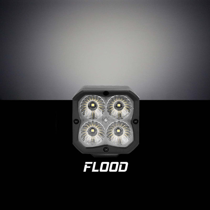 XK Glow XKchrome 20w LED Cube Light w/ RGB Accent Light Kit w/ Controller- Flood Beam 2pc