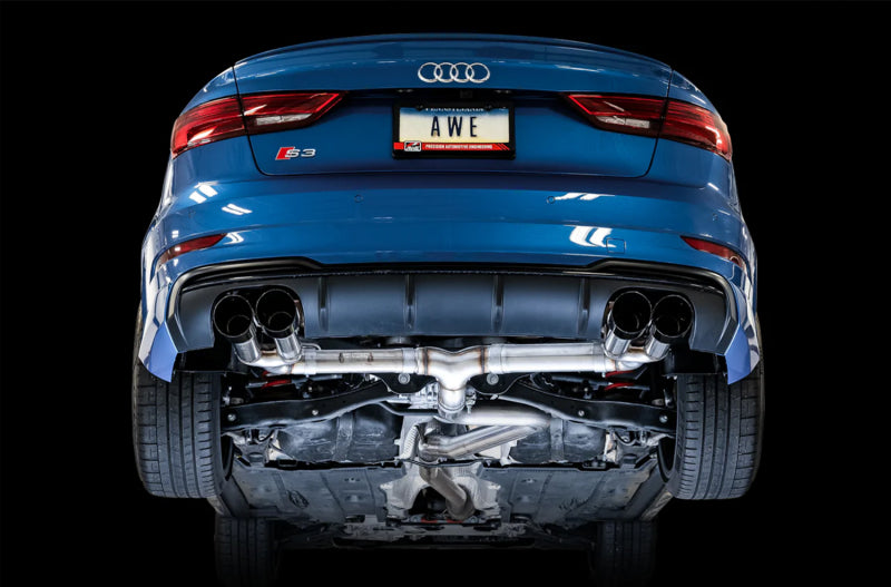 AWE Tuning Audi 8V S3 Track Edition Exhaust w/Diamond Black Tips 102mm