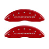 MGP 4 Caliper Covers Engraved Front & Rear Gen 5/Camaro Red finish silver ch