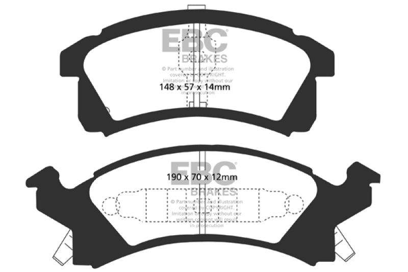 EBC 91-95 Buick Skylark 2.3 Greenstuff Front Brake Pads