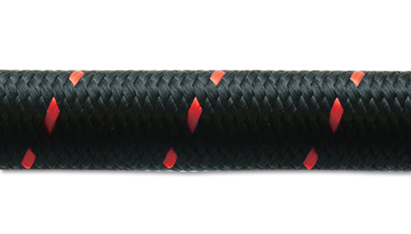 Vibrant -8 AN Two-Tone Black/Red Nylon Braided Flex Hose (20 foot roll)