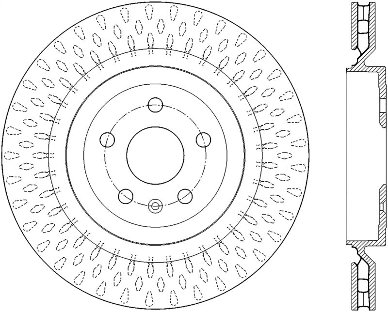 StopTech 09-16 Cadillac CTS SportStop Cryo Slotted & Drilled Rear Left Rotor