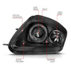 ANZO 2000-2005 Mitsubishi Eclipse Projector Headlights w/ Halo Black