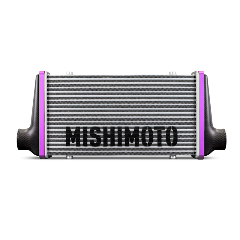 Mishimoto Universal Carbon Fiber Intercooler - Matte Tanks - 525mm Silver Core - S-Flow - DG V-Band