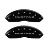 MGP 4 Caliper Covers Engraved Front Mustang Engraved Rear 50 Black finish silver ch