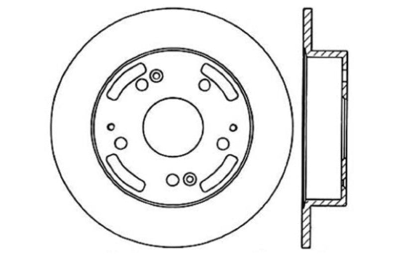 StopTech 02-06 Acura RSX Incl. Type S / 97-01 Integra Type R Slotted & Drilled Left Rear Rotor