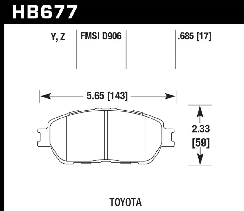 Hawk Lexus 02-03/04-06 ES300/330 Toyota 98-12 Tacoma/Adynl Models Street Perf Ceramic Ft Brake Pads