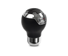 Momo GTR2 Shift Knob - Black Leather, Chrome Insert