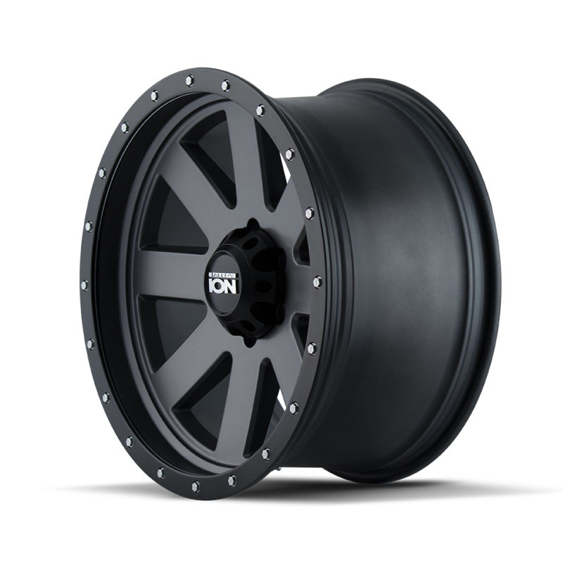 ION Type 134 18x10 / 5x127 BP / -19mm Offset / 83.82mm Hub Matte Gunmetal/Black Beadlock Wheel