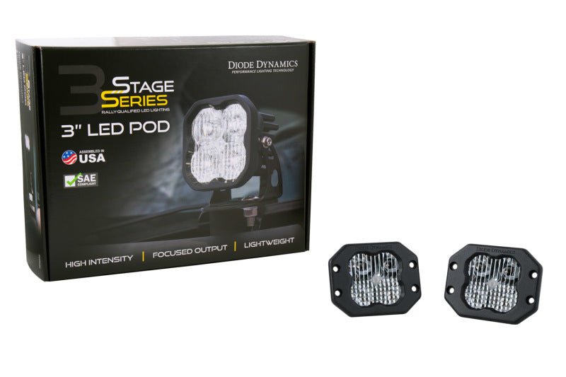 Diode Dynamics SS3 LED Pod Pro - White Flood Flush (Pair)