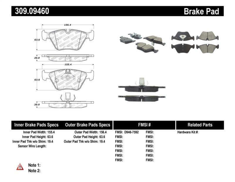 StopTech Performance 04-09 BMW X3 (E38) / 06-09 Z4 3.0Si (E86) / 00-07 330 Series Front Brake Pads