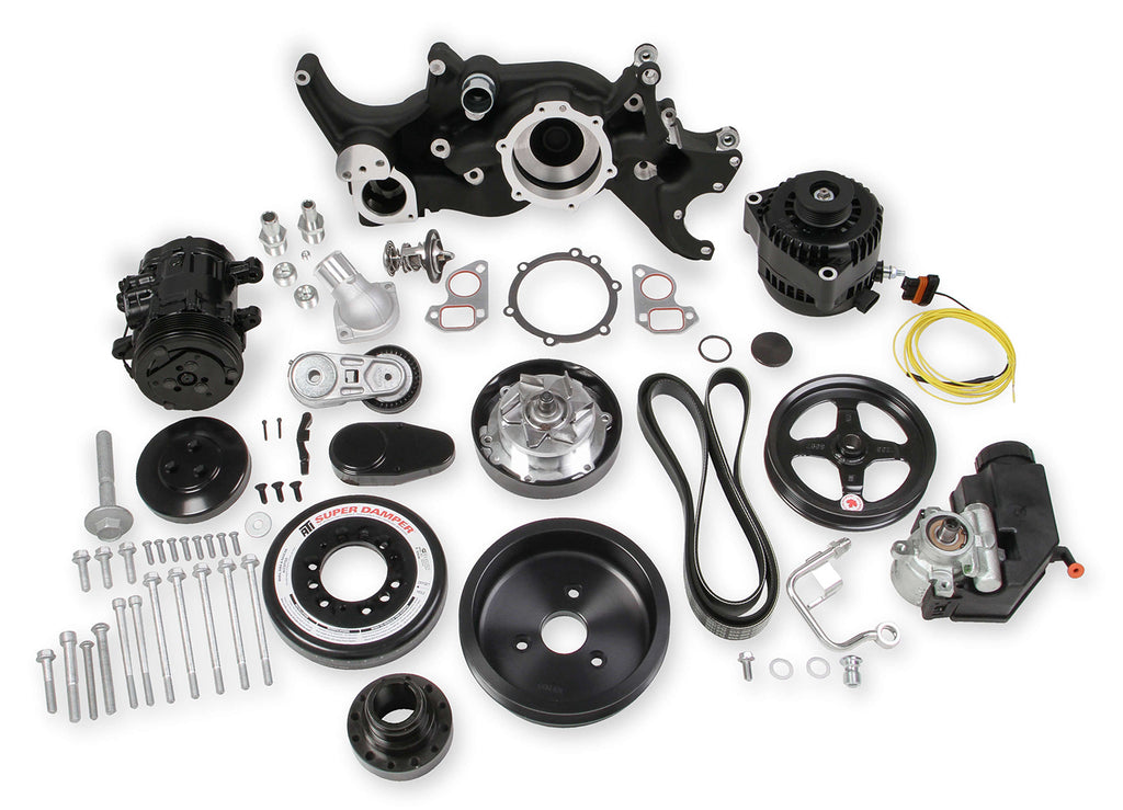 GM LS Mid Mount Complete Accessory Kit - Black