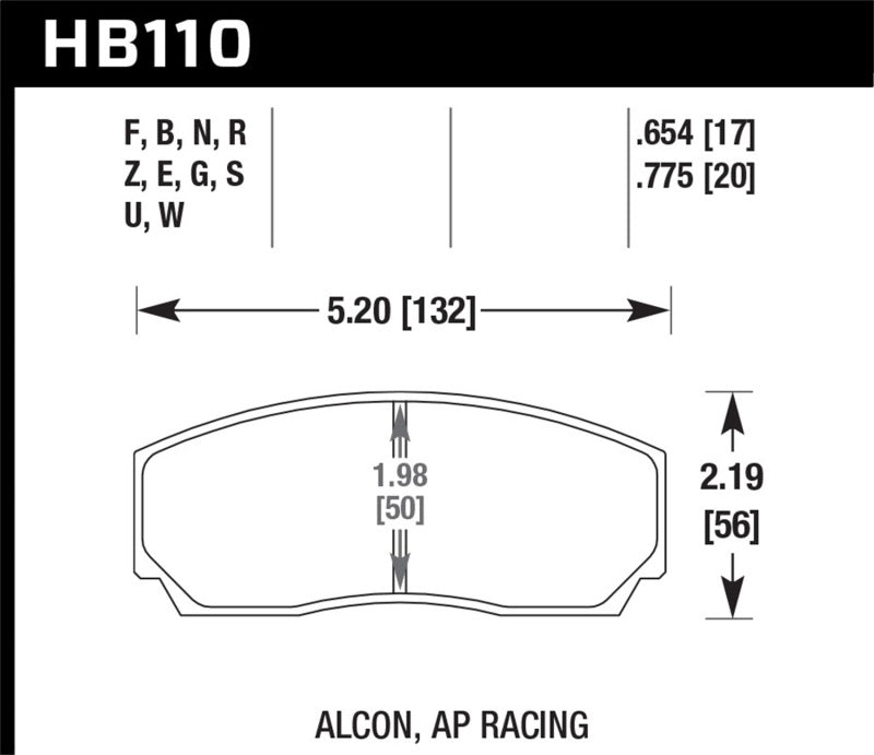 Hawk AP CP3307 / CP5040 / CP5200 Caliper DTC-70 Race Brake Pads