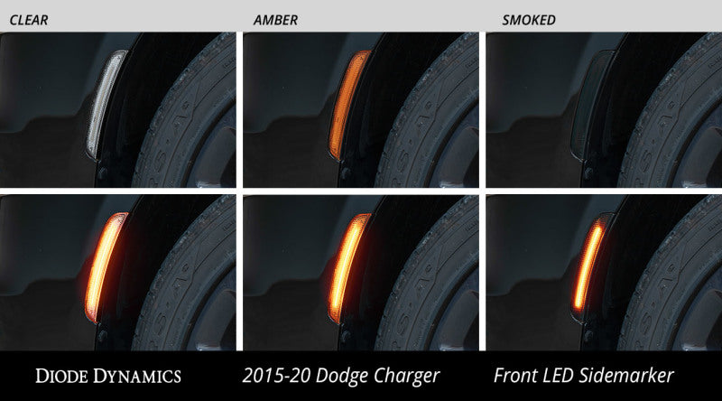 Diode Dynamics 15-21 Dodge Charger LED Sidemarkers - Amber Red (set)