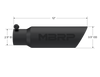 MBRP Universal Tip 3.5 O.D. Dual Wall Angled 2.5 inlet 12 length - Black Finish