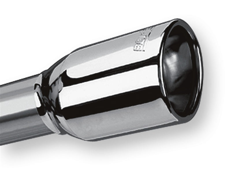 Borla Universal Polished Tip Single Oval Rolled Angle-Cut w/Clamp (inlet 2 1/4in. Outlet 3 5/8 x 2 1