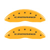 MGP 4 Caliper Covers Engraved Front & Rear Gen 5/Camaro Yellow finish black ch