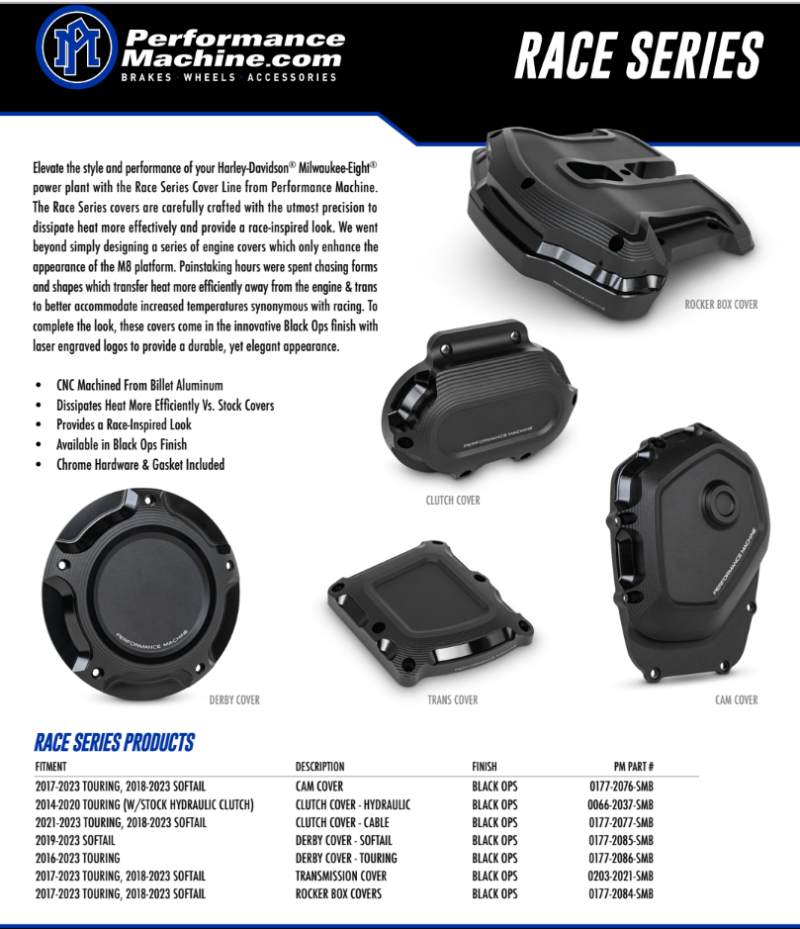 Performance Machine Race Series Clutch Slave Housing - Black Ops