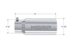 MBRP Universal Tip 5 O.D. Dual Wall Straight 4 inlet 12 length