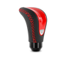 Momo Combat Evo Shift Knob - Black Leather, Red Insert, Red Stitching