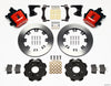 Wilwood Combination Parking Brake Rear Kit 12.19in Red Civic / Integra Drum 2.71 Hub Offset