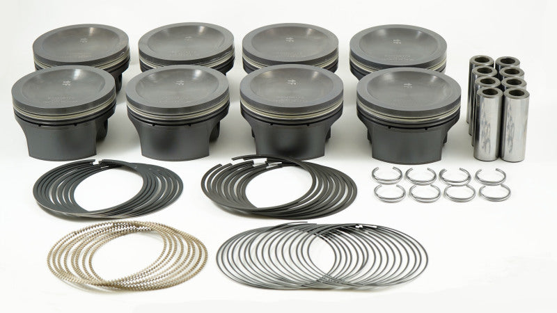 Mahle MS Piston Set Ford 283ci 3.571in Bore 3.543in Stroke 5.933in Rod .866 Pin 0cc 12 CR Set of 8