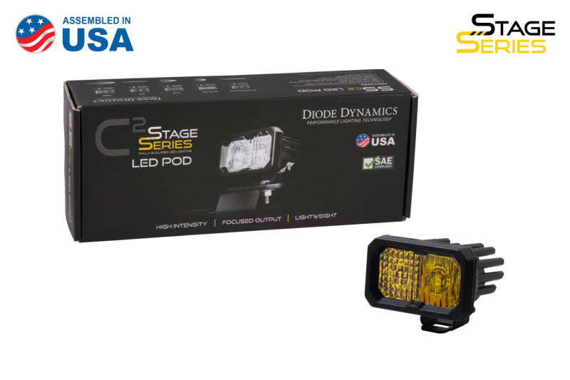 Diode Dynamics Stage Series 2 In LED Pod Pro - Yellow Flood Standard ABL Each