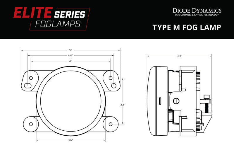 Diode Dynamics Elite Series Type M Fog Lamps - White (Pair)