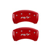 MGP 4 Caliper Covers Engraved Front & Rear RT1-Truck Red finish silver ch