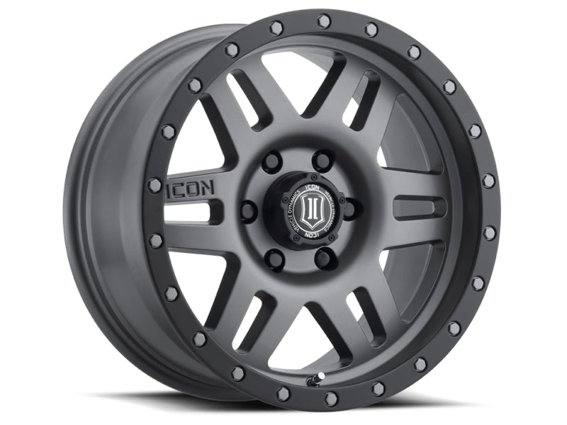 ICON Six Speed 17x8.5 6x5.5 0mm Offset 4.75in BS 108mm Bore Titanium Wheel