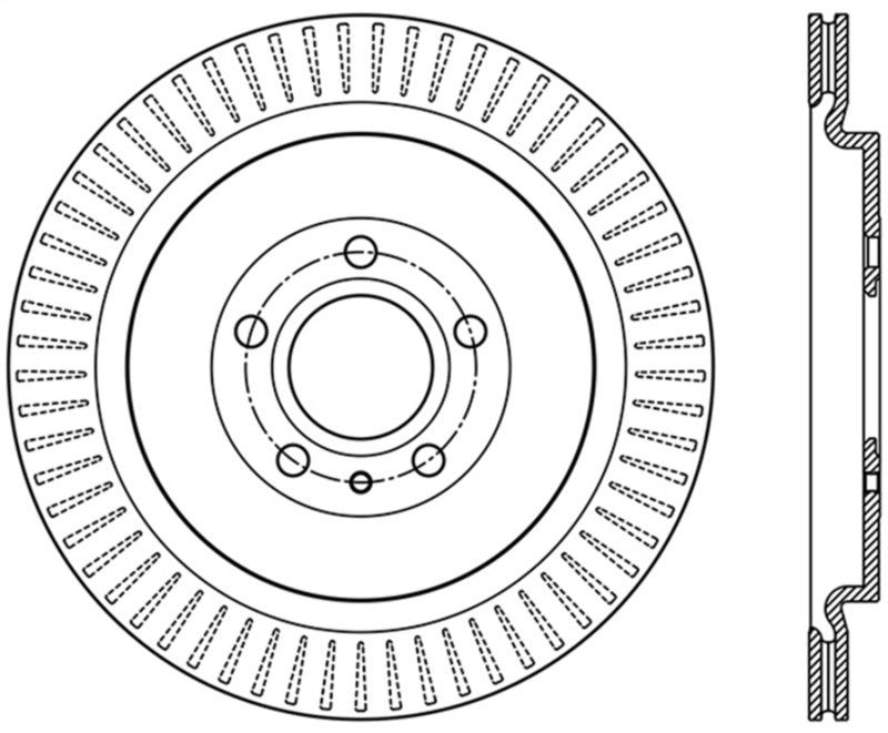 StopTech Premium High Carbon 13-14 Ford Mustang/Shelby GT500 Left Rear Disc Slotted Brake Rotor