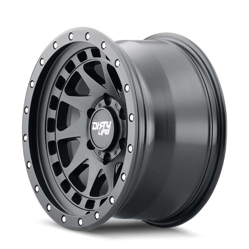 Dirty Life 9311 Enigma Pro 17x9/6x139.7 BP/-38mm Offset/106mm Hub Matte Black Wheel - Beadlock