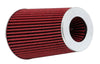 K&N Universal Air Filter Chrome Round Tapered Red - 4in Flange ID x 1.125in Flange Length x 9.5in H