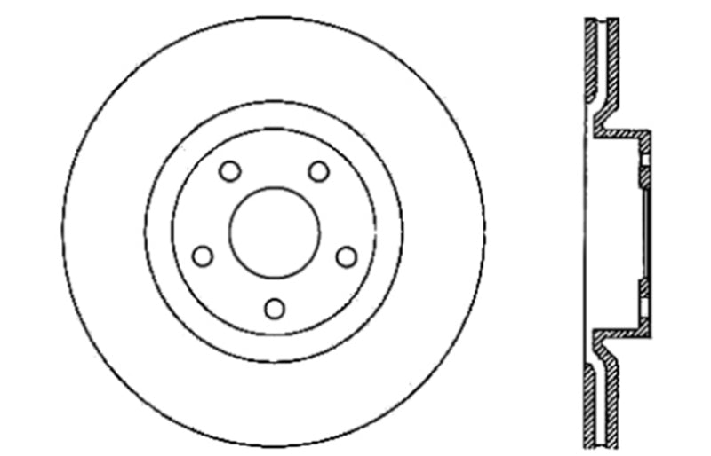 StopTech Power Slot 05-07 Cadillac XLR / 06-09 Chevy Corvette Front Left Drilled & Slotted Rotors