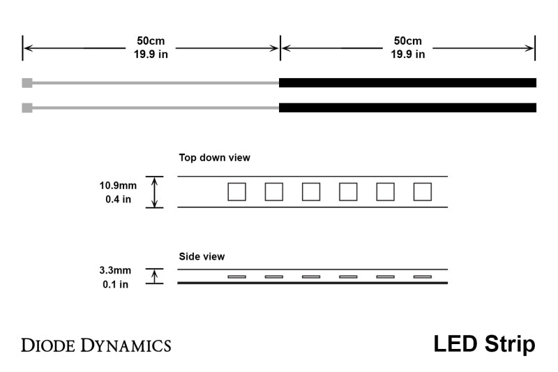 Diode Dynamics LED Strip Lights - Green 50cm Strip SMD30 WP