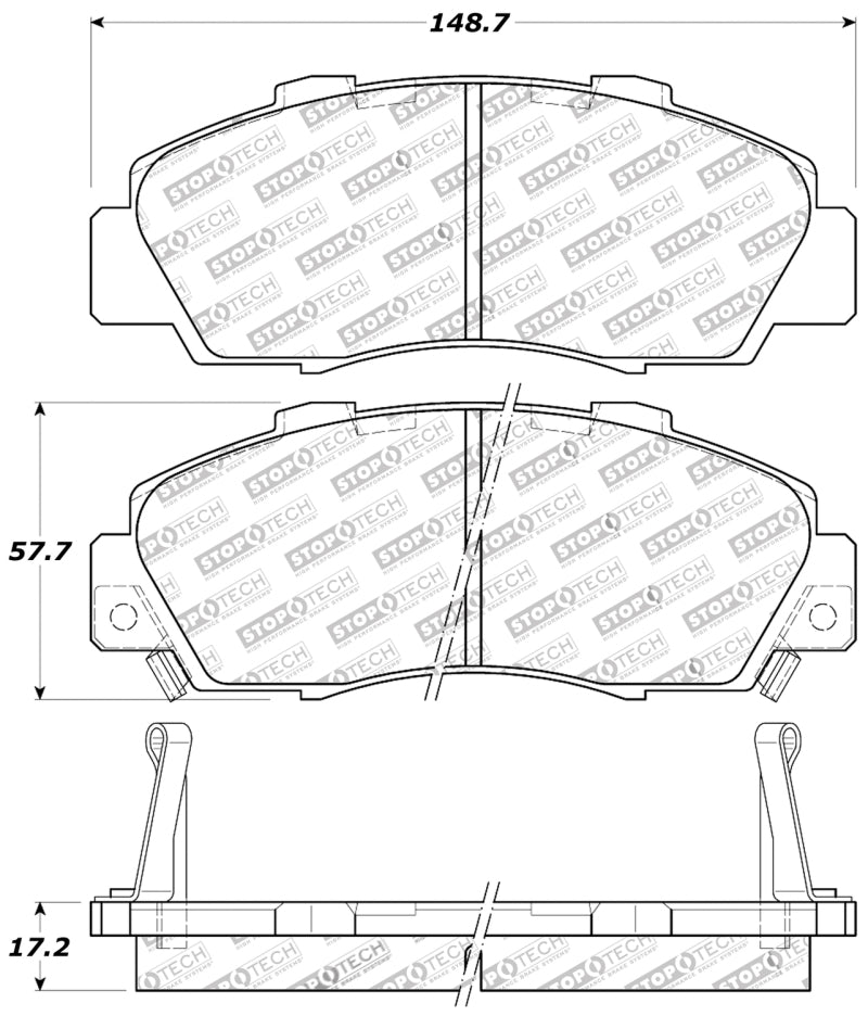 StopTech Performance 97-99 Acura CL/ 97-01 Integra Type R/91-95 Legend/91-05 NSX Front Brake Pads