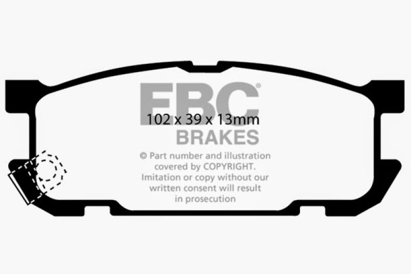 EBC 01-03 Mazda Miata MX5 1.8 (Sports Suspension) Redstuff Rear Brake Pads