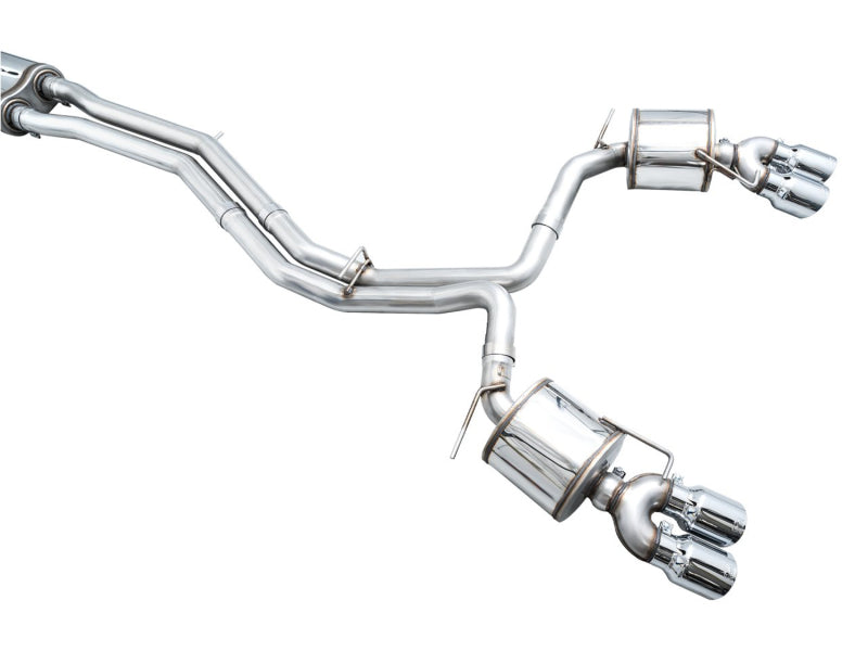 AWE Tuning 19-23 Audi C8 S6/S7 2.9T V6 AWD Touring Edition Exhaust - Chrome Silver Tips