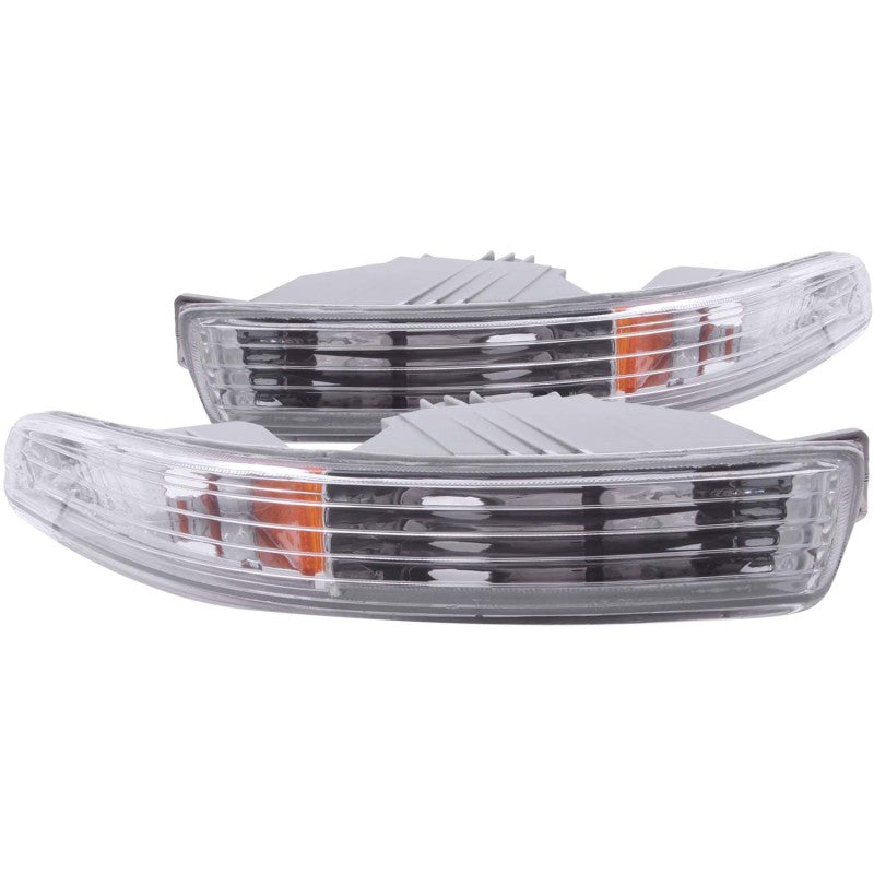 ANZO 1994-1997 Acura Integra Euro Parking Lights Chrome w/ Amber Reflector