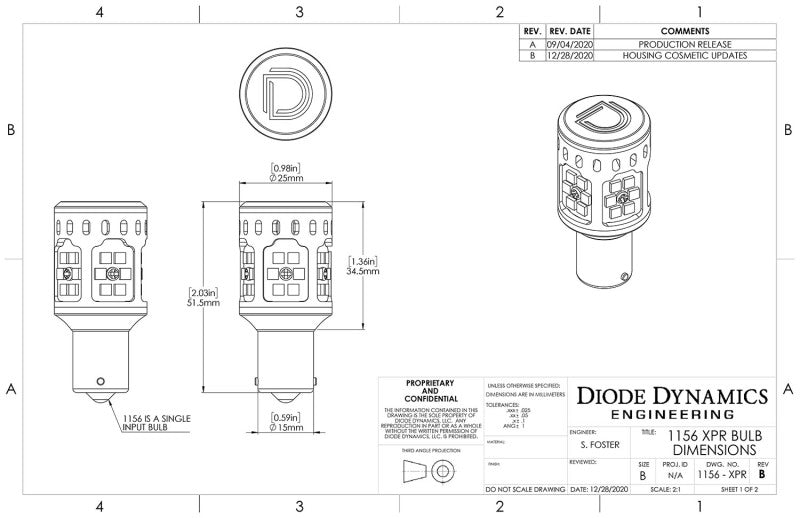 Diode Dynamics 1156 XPR LED Bulb - Cool - White (Pair)