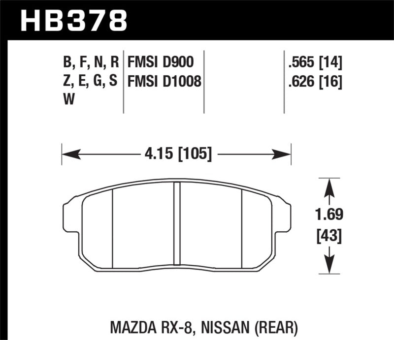 Hawk 04-09 RX8 HT-10 Rear Race Pads (NOT FOR STREET USE)