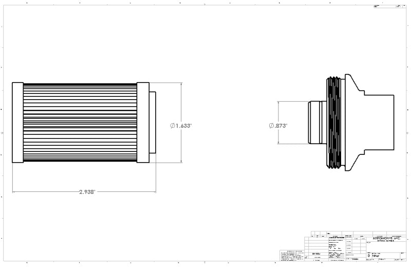 Aeromotive In-Line Filter - (AN-6 Male) 10 Micron Microglass Element Bright Dip Black Finish