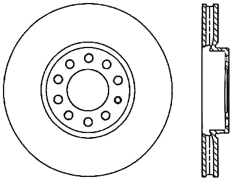 StopTech 05-10 VW Jetta (Exc Wagon) / 09-10 Jetta Wagon / 07-10 Rabbit Drilled Left Front Rotor