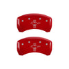 MGP 4 Caliper Covers Engraved Front Mustang Engraved Rear S197/Bar & Pony Red finish silver ch