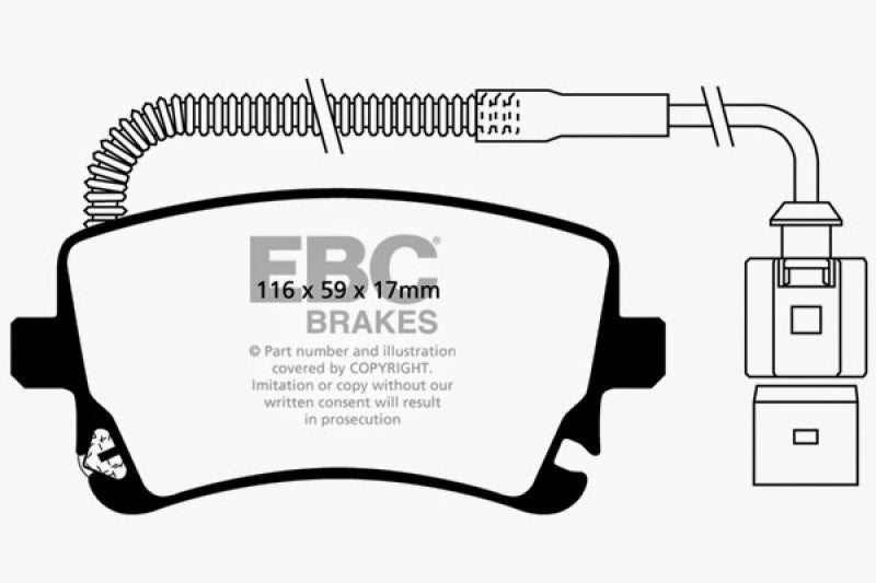 EBC 06-09 Audi RS4 4.2 (Cast Iron Rotors) Bluestuff Rear Brake Pads