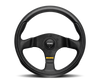 Momo Team Steering Wheel 280 mm - 4 Black Leather/Black Spokes